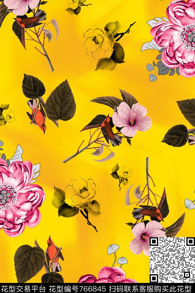 乱花小碎花兰花数码印花华亿平台下载（图片编号: 766845） - 瓦栏（Walan）