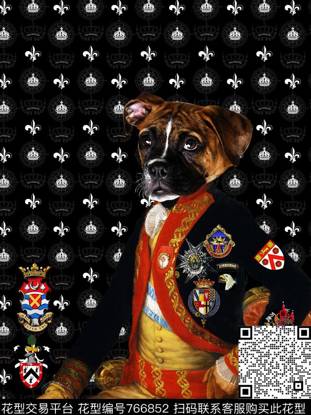 狗头宫廷欧美数码印花华亿平台下载（图片编号: 766852） - 瓦栏（Walan）