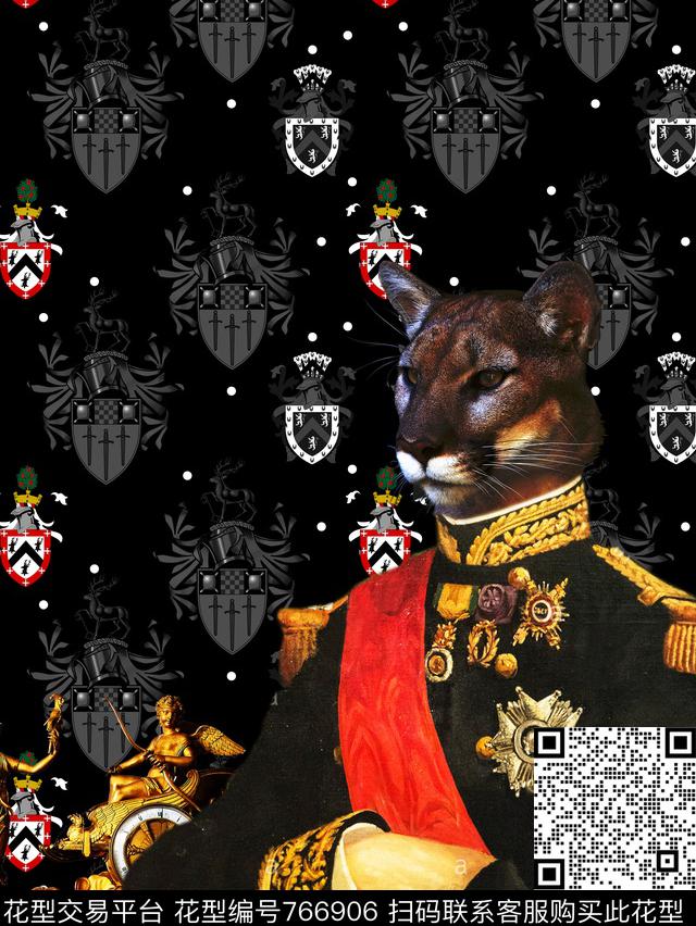 宫廷欧美复古数码印花华亿平台下载（图片编号: 766906） - 瓦栏（Walan）