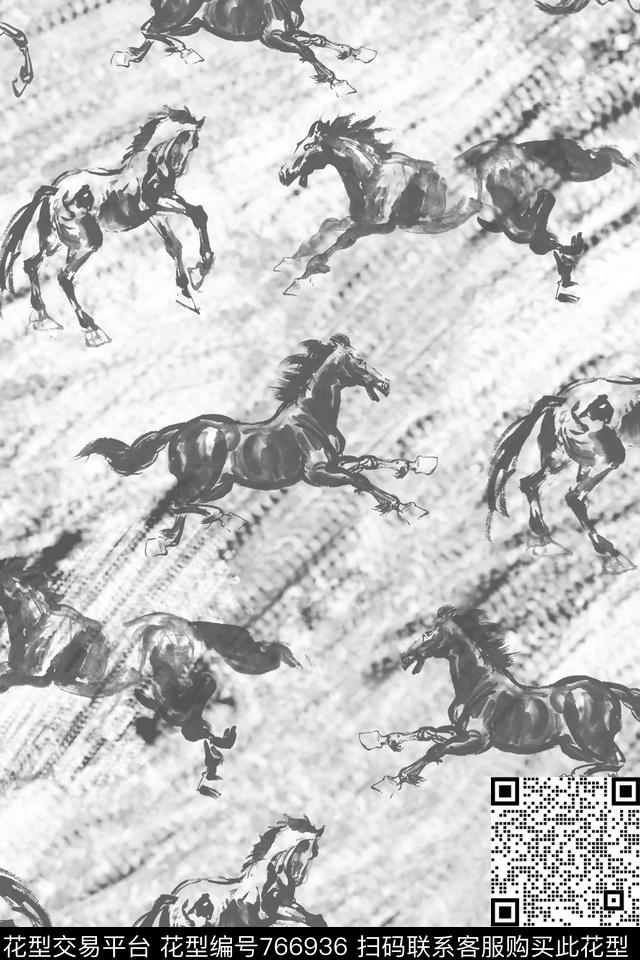 休闲风速写抽象数码印花华亿平台下载（图片编号: 766936） - 瓦栏（Walan）