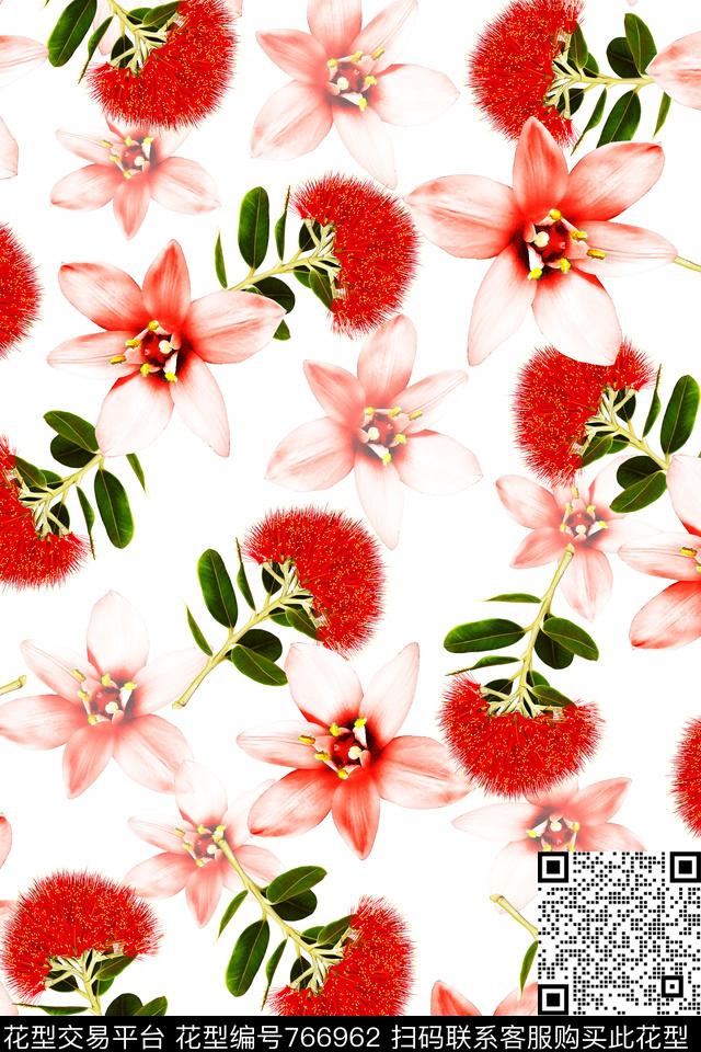 花卉水彩画雪纺女装华亿平台数码印花华亿平台下载（图片编号: 766962） - 瓦栏（Walan）