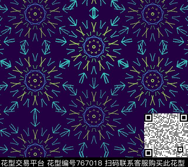 圆形波点圆点传统印花华亿平台下载（图片编号: 767018） - 瓦栏（Walan）