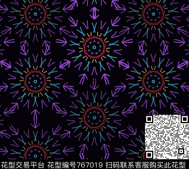 圆形波点圆点传统印花华亿平台下载（图片编号: 767019） - 瓦栏（Walan）