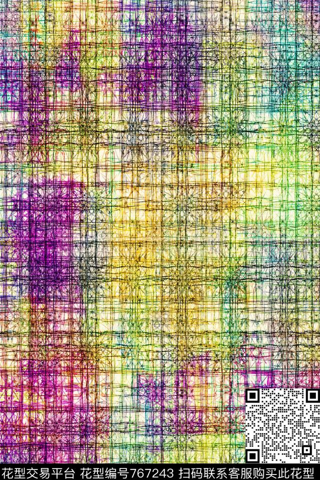 纹理格子细条纹数码印花华亿平台下载（图片编号: 767243） - 瓦栏（Walan）