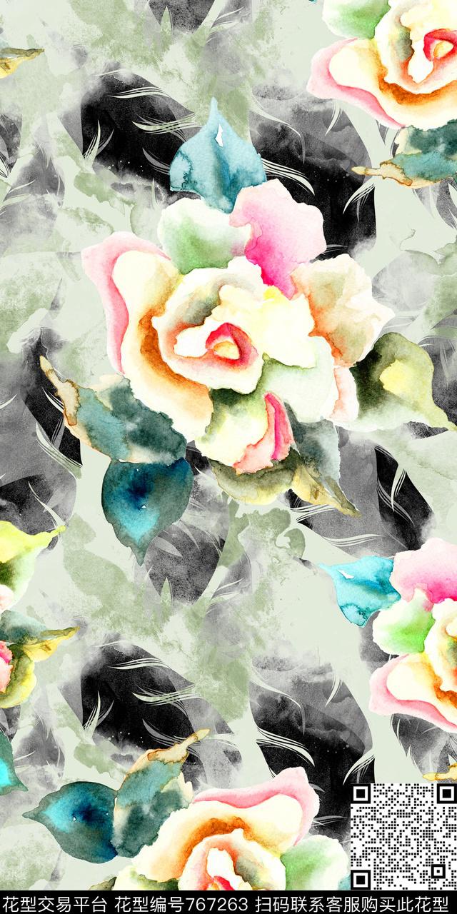 手绘素材油画数码印花华亿平台下载（图片编号: 767263） - 瓦栏（Walan）