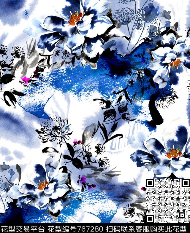 花卉时尚民族风数码印花华亿平台下载（图片编号: 767280） - 瓦栏（Walan）