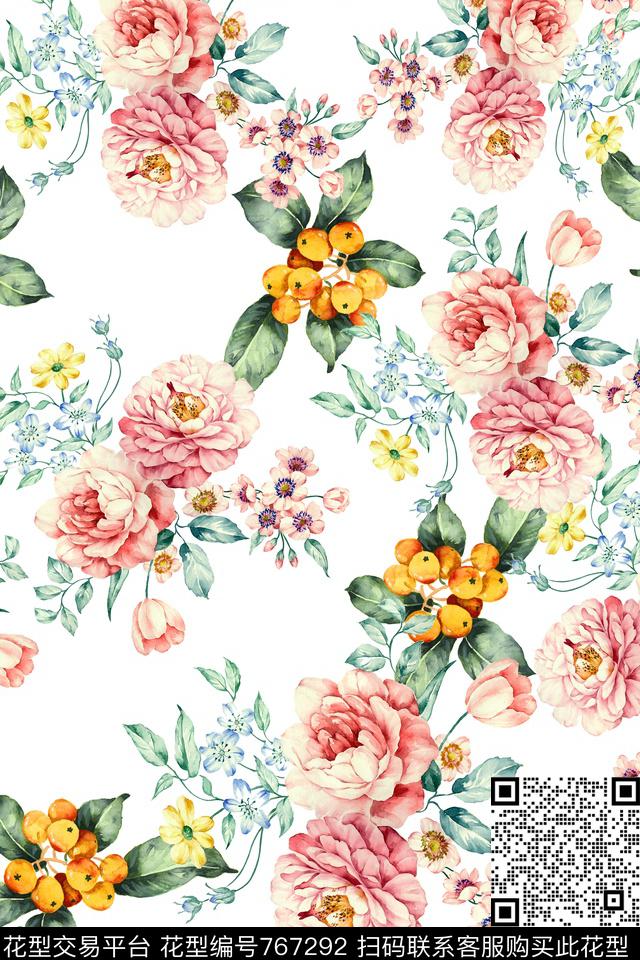 花卉数码印花华亿平台下载（图片编号: 767292） - 瓦栏（Walan）