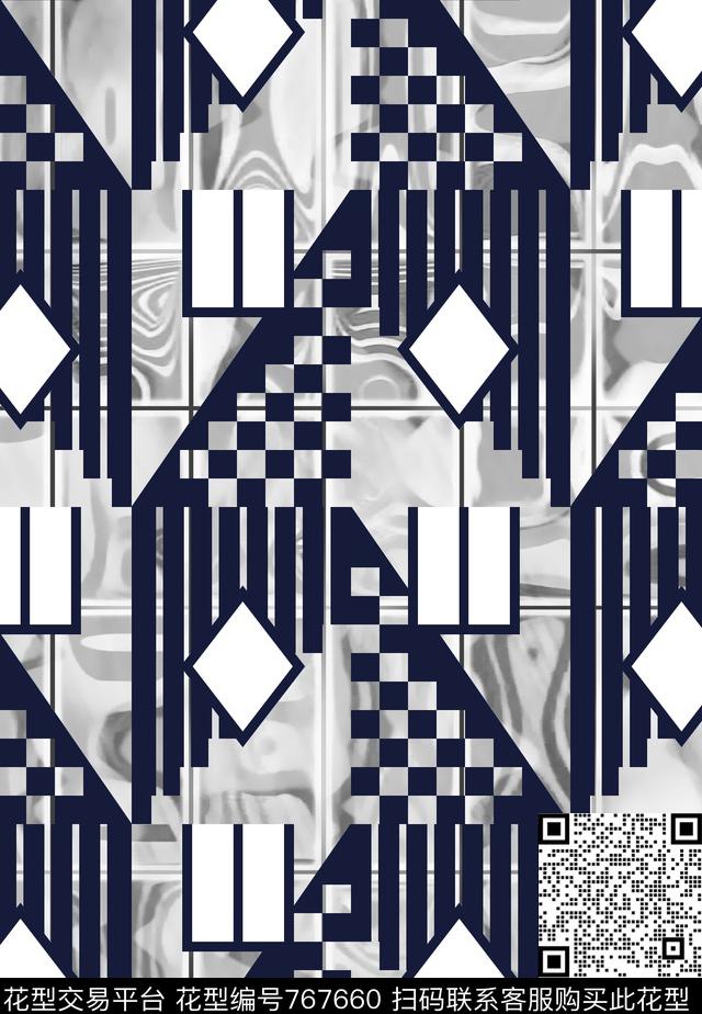 玻璃肌理条格数码印花华亿平台下载（图片编号: 767660） - 瓦栏（Walan）