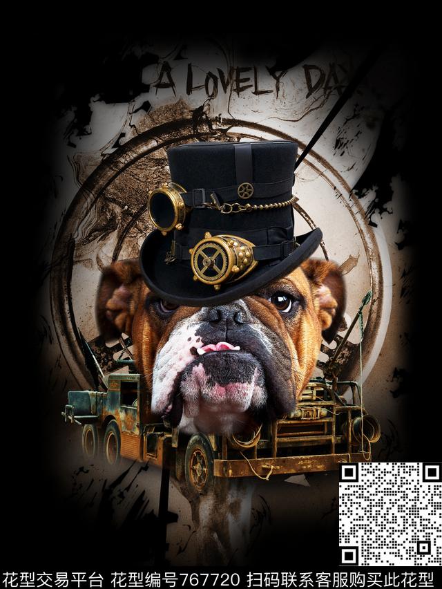 欧美潮牌狗头数码印花华亿平台下载（图片编号: 767720） - 瓦栏（Walan）