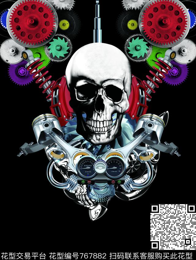 机甲潮流图案男装数码印花数码印花华亿平台下载（图片编号: 767882） - 瓦栏（Walan）