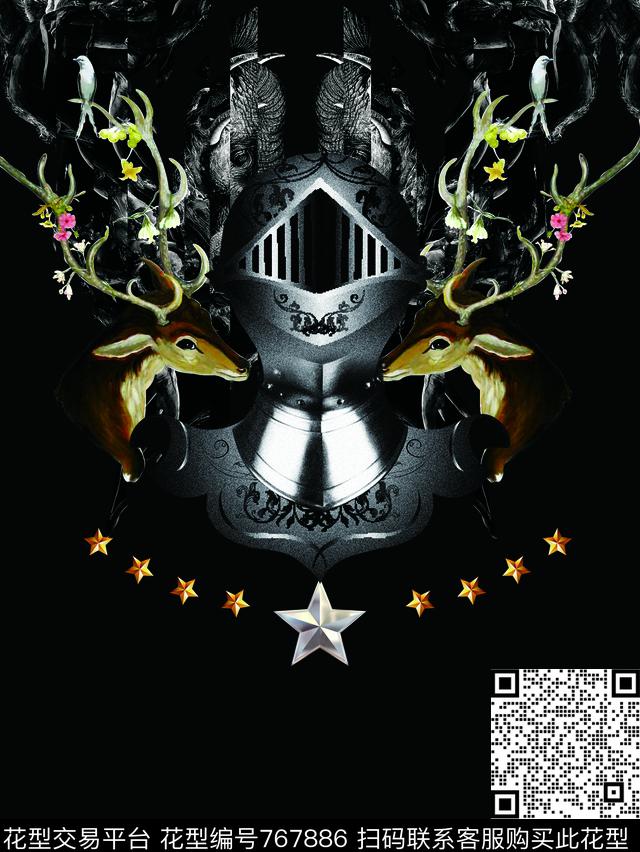 纪梵希潮流图案男装数码印花数码印花华亿平台下载（图片编号: 767886） - 瓦栏（Walan）