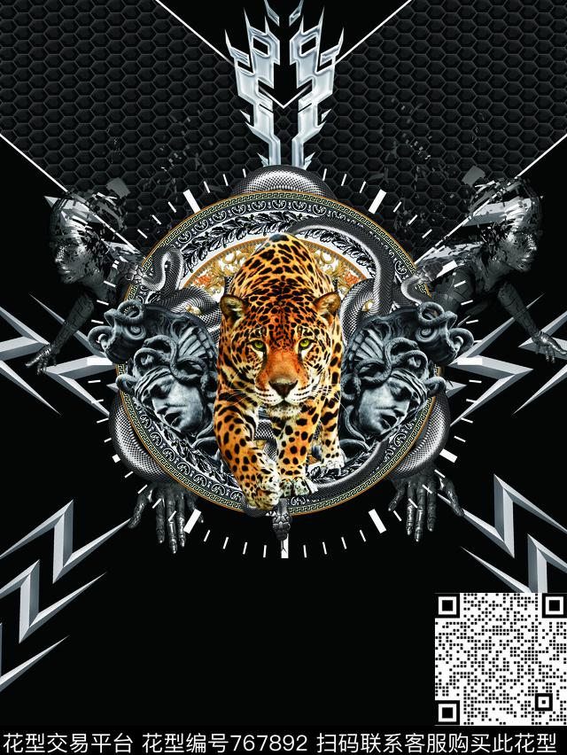 美杜莎纪梵希潮流图案数码印花华亿平台下载（图片编号: 767892） - 瓦栏（Walan）