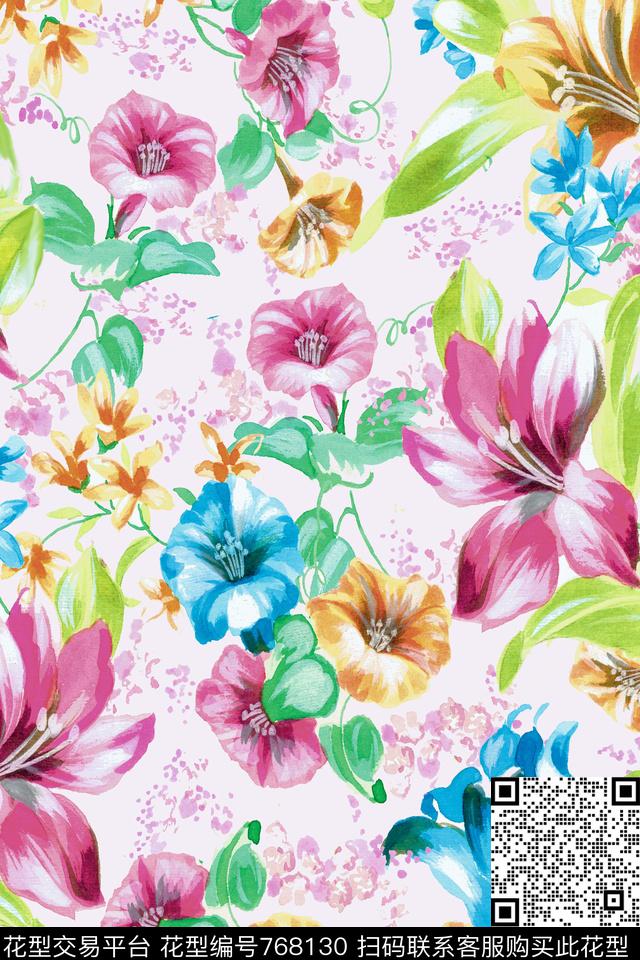 花朵花卉数码印花华亿平台下载（图片编号: 768130） - 瓦栏（Walan）