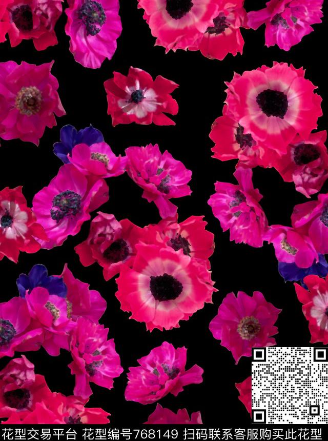 丝巾女装家纺花卉时尚数码印花华亿平台下载（图片编号: 768149） - 瓦栏（Walan）