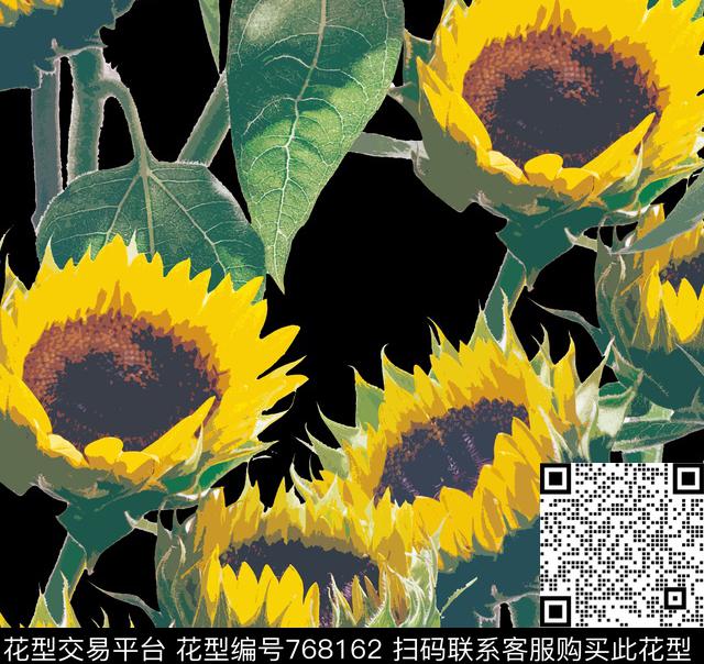 丝巾女装家纺花卉时尚传统印花华亿平台下载（图片编号: 768162） - 瓦栏（Walan）