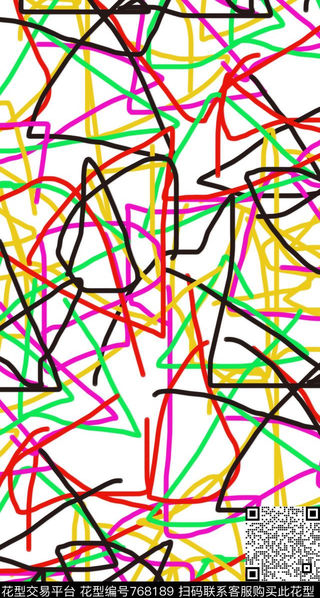 丝巾女装家纺线条时尚传统印花华亿平台下载（图片编号: 768189） - 瓦栏（Walan）