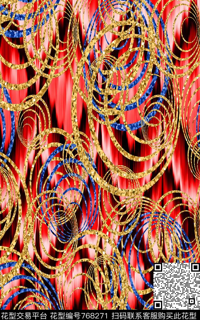 圆圈未来几何几何数码印花华亿平台下载（图片编号: 768271） - 瓦栏（Walan）