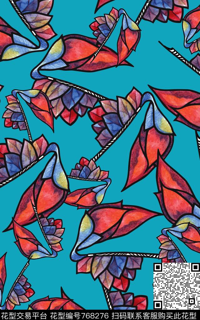 不规则几何五角星几何数码印花华亿平台下载（图片编号: 768276） - 瓦栏（Walan）