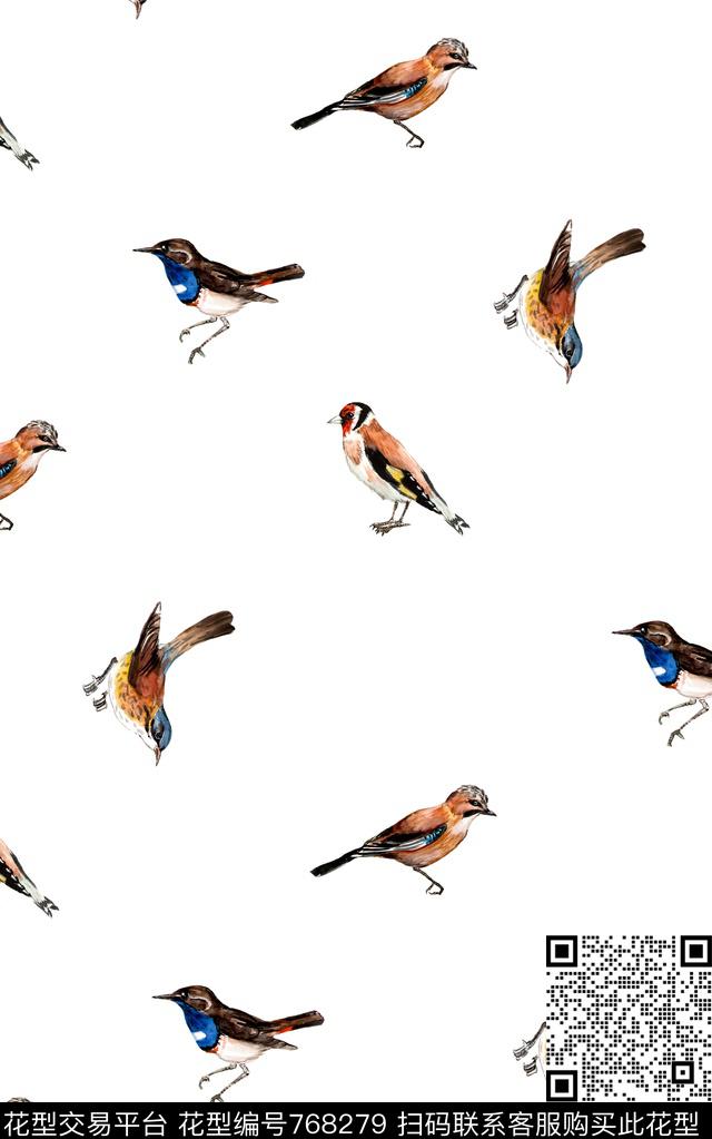 鹦鹉羽毛动物纹数码印花华亿平台下载（图片编号: 768279） - 瓦栏（Walan）