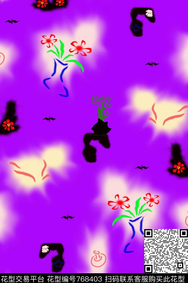 卡通涂鸦女装外套数码印花华亿平台下载（图片编号: 768403） - 瓦栏（Walan）