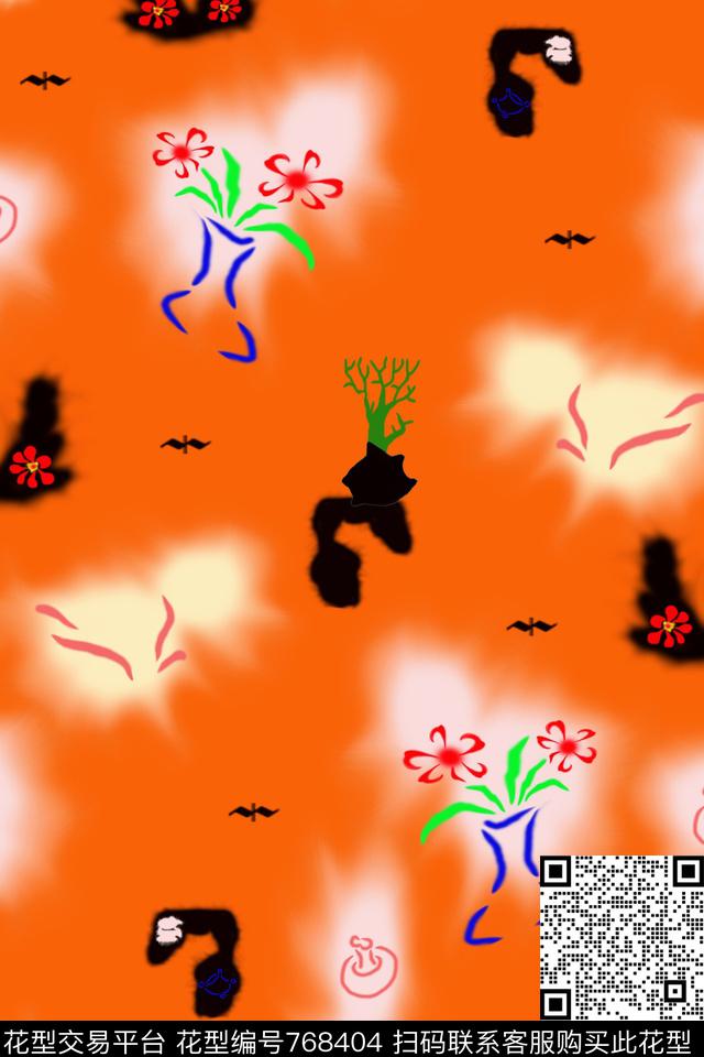 卡通涂鸦女装外套数码印花华亿平台下载（图片编号: 768404） - 瓦栏（Walan）