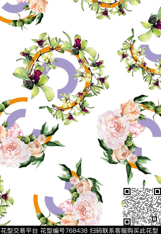 小碎花花卉几何数码印花华亿平台下载（图片编号: 768438） - 瓦栏（Walan）