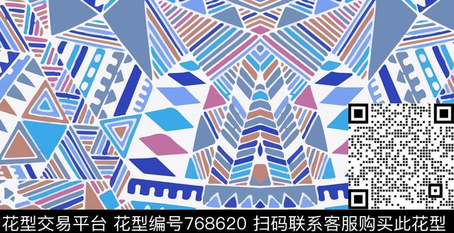 不规则几何三角形线条传统印花华亿平台下载（图片编号: 768620） - 瓦栏（Walan）