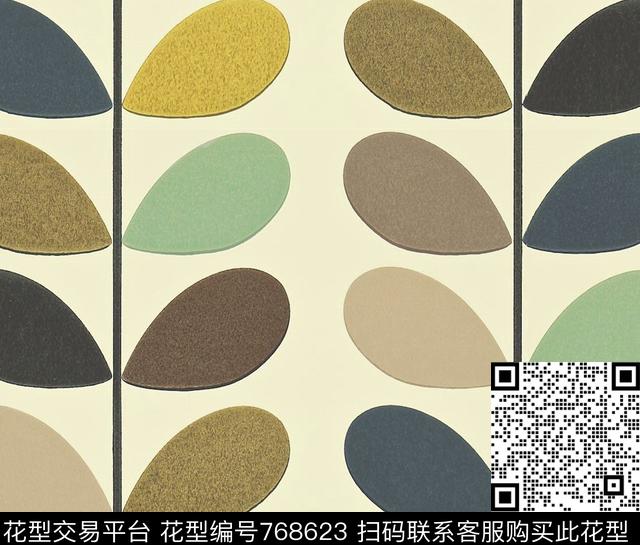 小树叶肌理棉麻数码印花华亿平台下载（图片编号: 768623） - 瓦栏（Walan）
