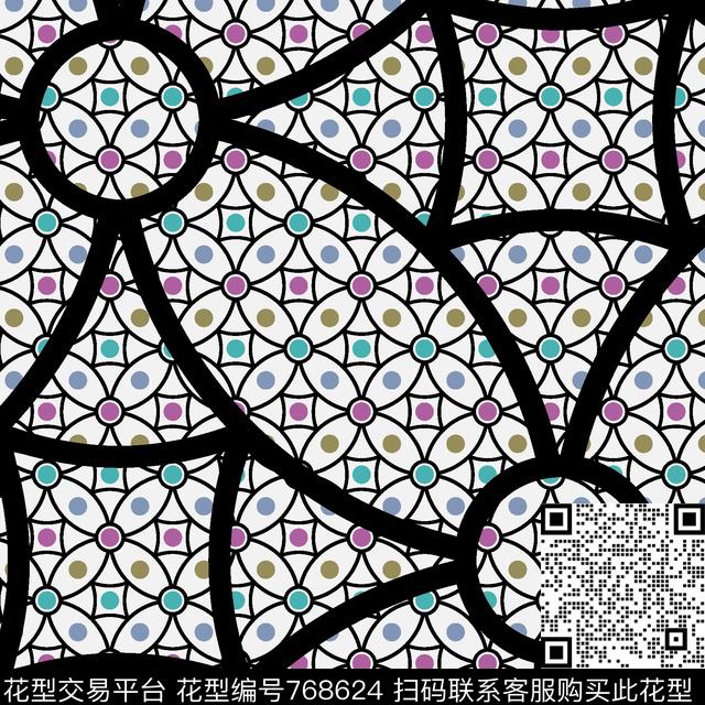 不规则几何小方块菱形数码印花华亿平台下载（图片编号: 768624） - 瓦栏（Walan）