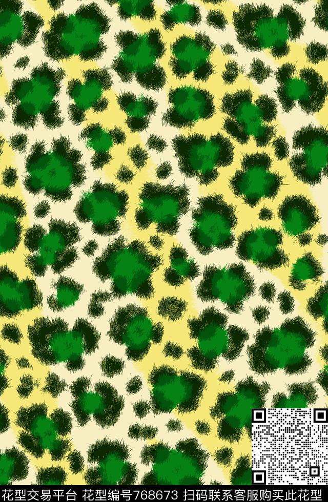 豹纹动物纹传统印花华亿平台下载（图片编号: 768673） - 瓦栏（Walan）