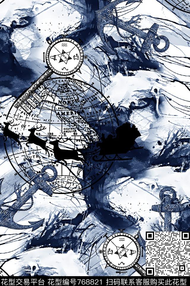 复古纹理航海风潮男装夹克华亿平台数码印花华亿平台下载（图片编号: 768821） - 瓦栏（Walan）