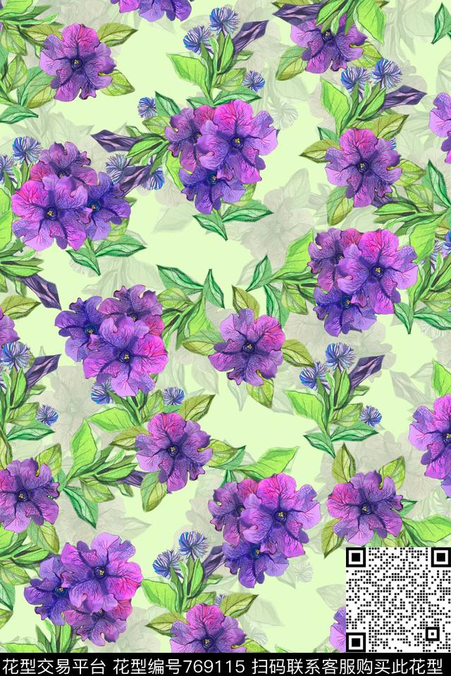花卉女装数码印花华亿平台下载（图片编号: 769115） - 瓦栏（Walan）