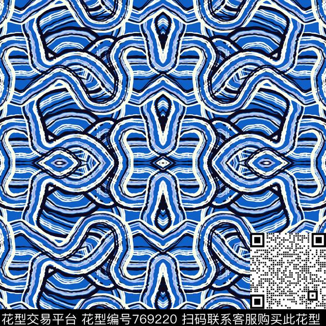 曲线波浪条纹条纹传统印花华亿平台下载（图片编号: 769220） - 瓦栏（Walan）