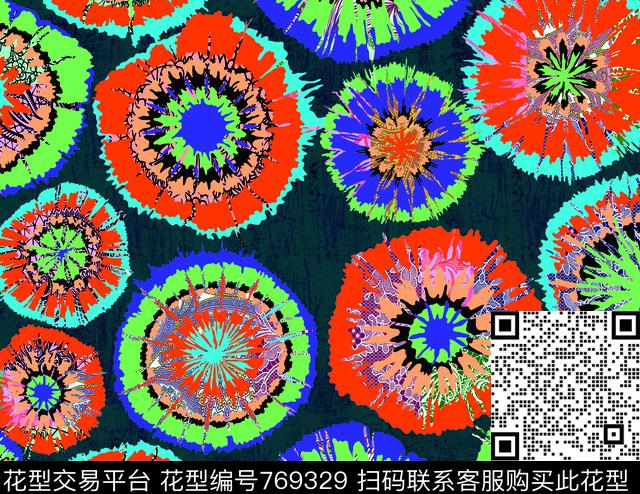 扎染华亿平台民族风时尚纹理数码印花华亿平台下载（图片编号: 769329） - 瓦栏（Walan）