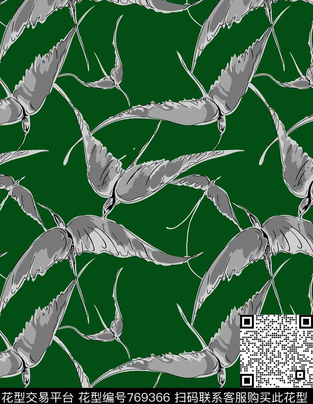 燕子传统印花华亿平台下载（图片编号: 769366） - 瓦栏（Walan）