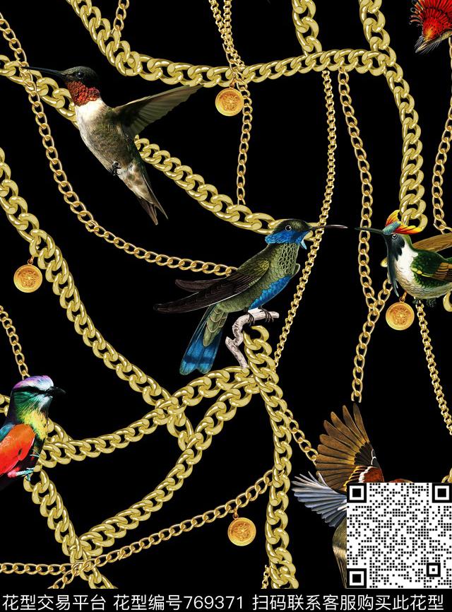 潮牌小鸟金属数码印花华亿平台下载（图片编号: 769371） - 瓦栏（Walan）