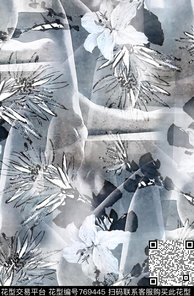 花卉纹理底纹女装华亿平台数码印花华亿平台下载（图片编号: 769445） - 瓦栏（Walan）