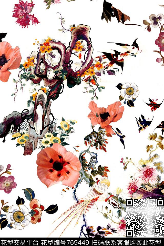 刺绣花卉碎花数码印花华亿平台下载（图片编号: 769449） - 瓦栏（Walan）