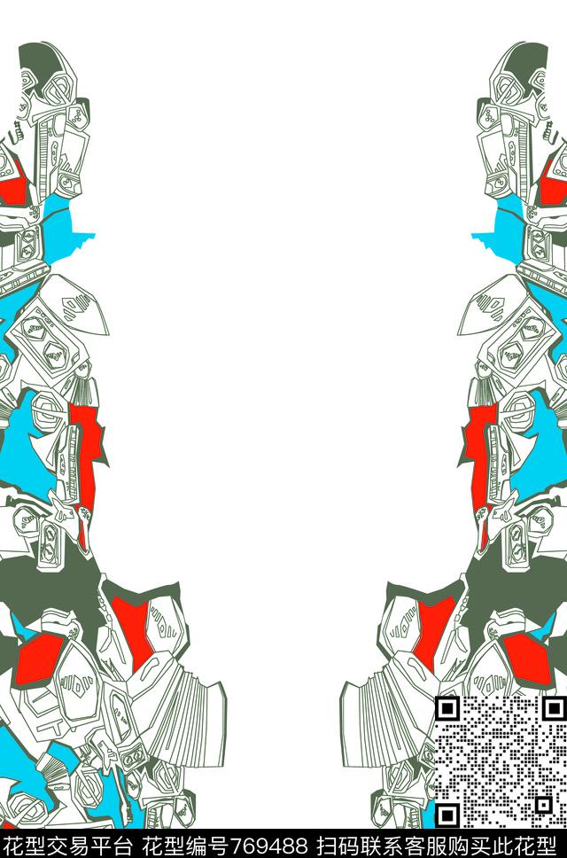 不规则几何几何线条传统印花华亿平台下载（图片编号: 769488） - 瓦栏（Walan）