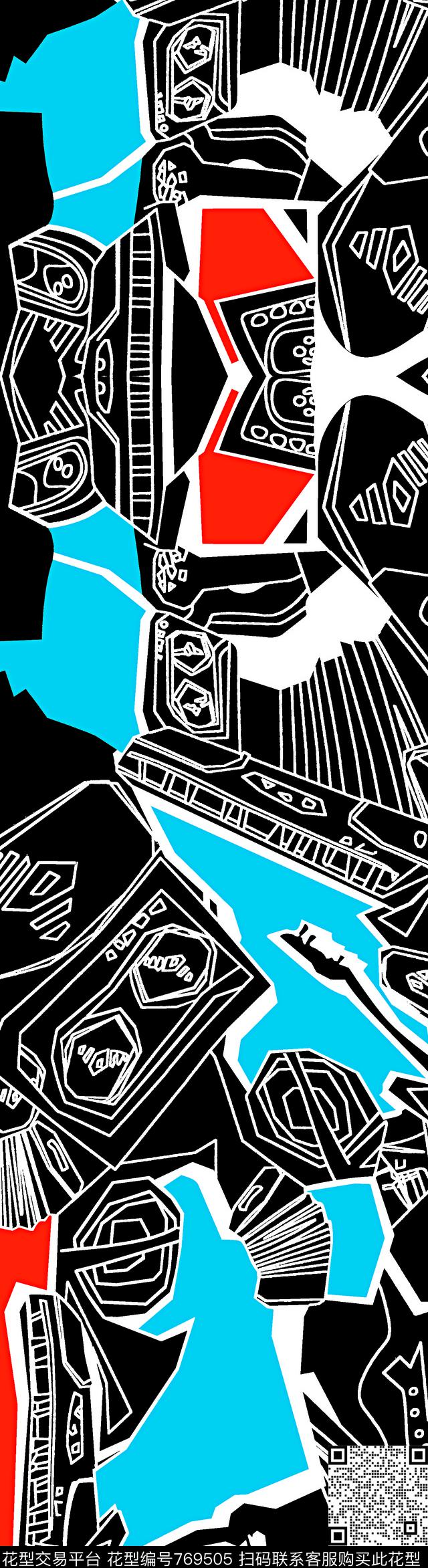 不规则几何几何线条传统印花华亿平台下载（图片编号: 769505） - 瓦栏（Walan）