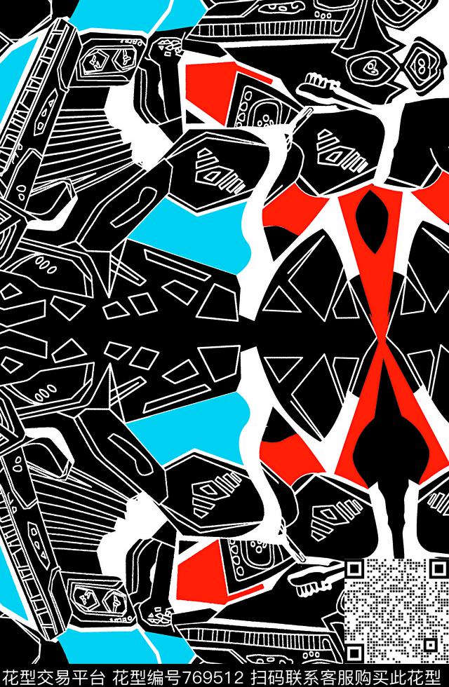 不规则几何几何线条传统印花华亿平台下载（图片编号: 769512） - 瓦栏（Walan）