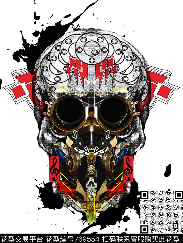 几何抽象潮牌数码印花华亿平台下载（图片编号: 769554） - 瓦栏（Walan）