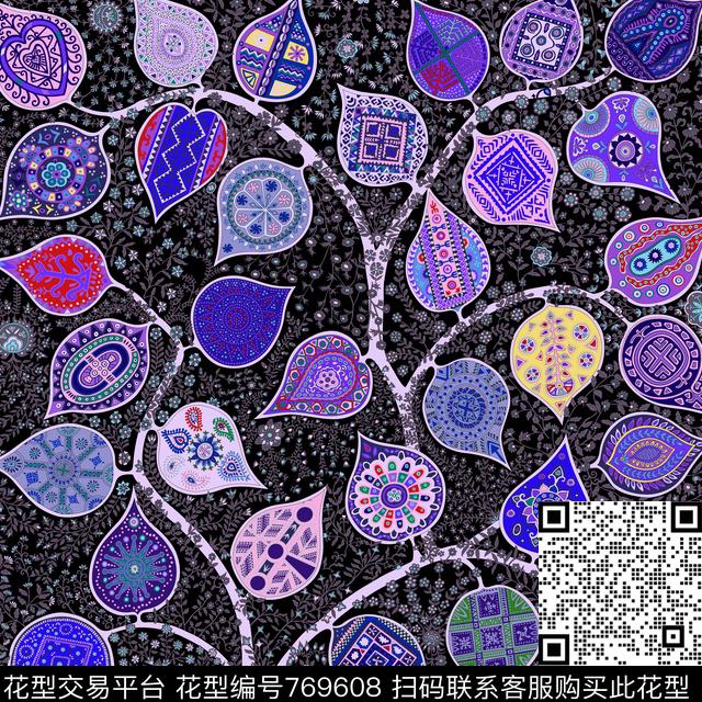 大方巾方巾小碎花传统印花华亿平台下载（图片编号: 769608） - 瓦栏（Walan）