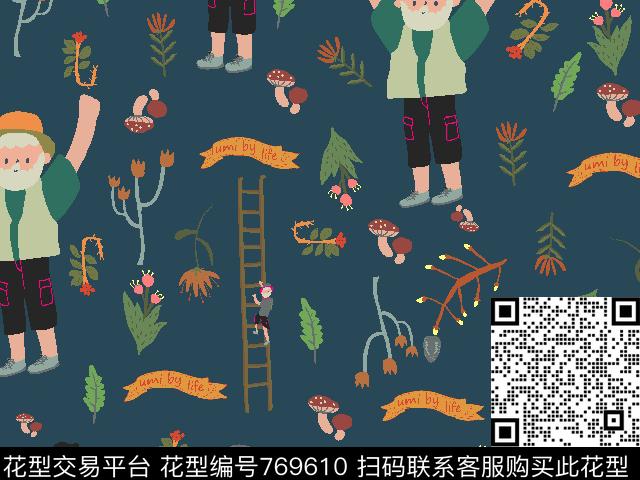 服装华亿平台动物人物传统印花华亿平台下载（图片编号: 769610） - 瓦栏（Walan）