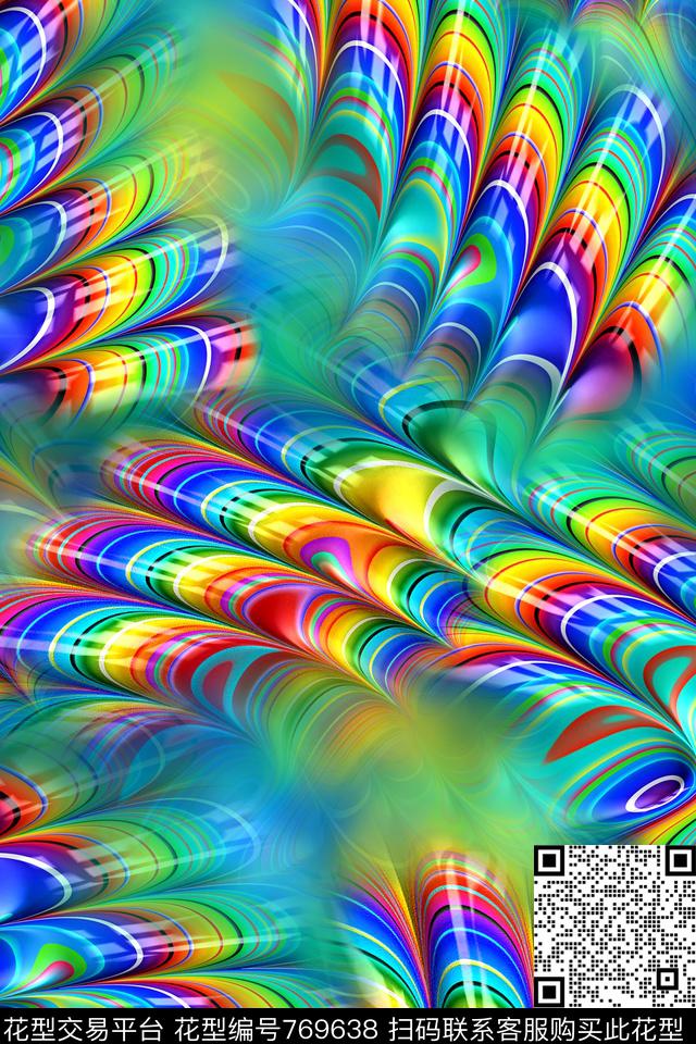 抽象风景几何数码印花华亿平台下载（图片编号: 769638） - 瓦栏（Walan）