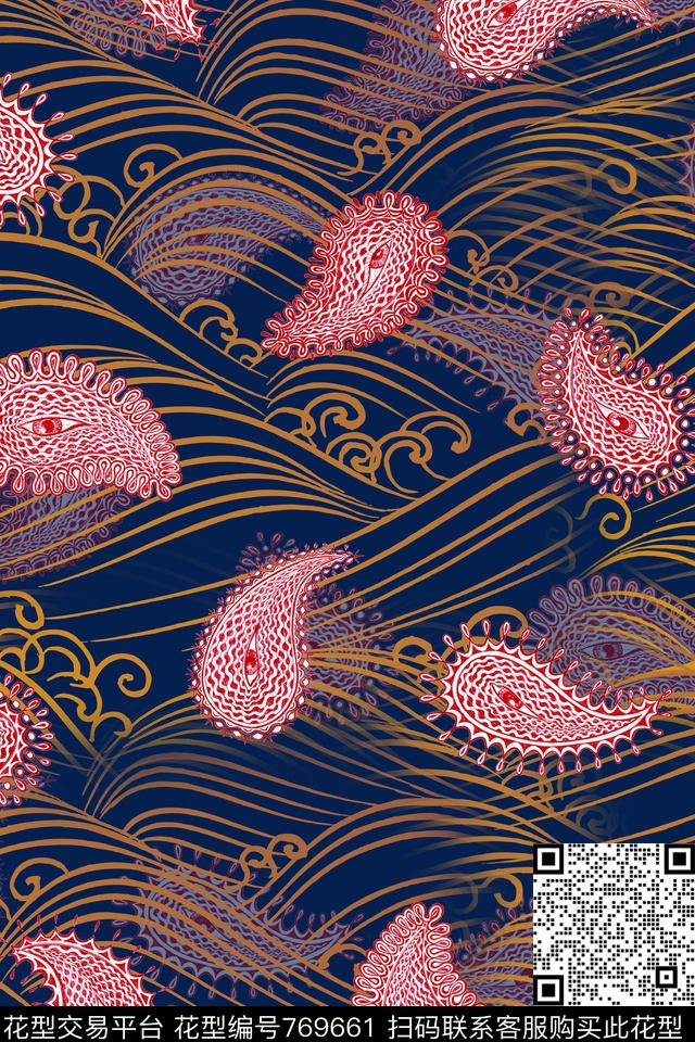 眼睛火腿纹云纹数码印花华亿平台下载（图片编号: 769661） - 瓦栏（Walan）