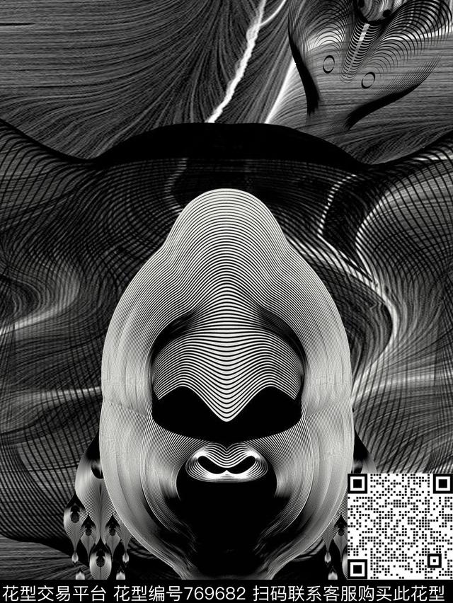 抽象衬衫金属数码印花华亿平台下载（图片编号: 769682） - 瓦栏（Walan）