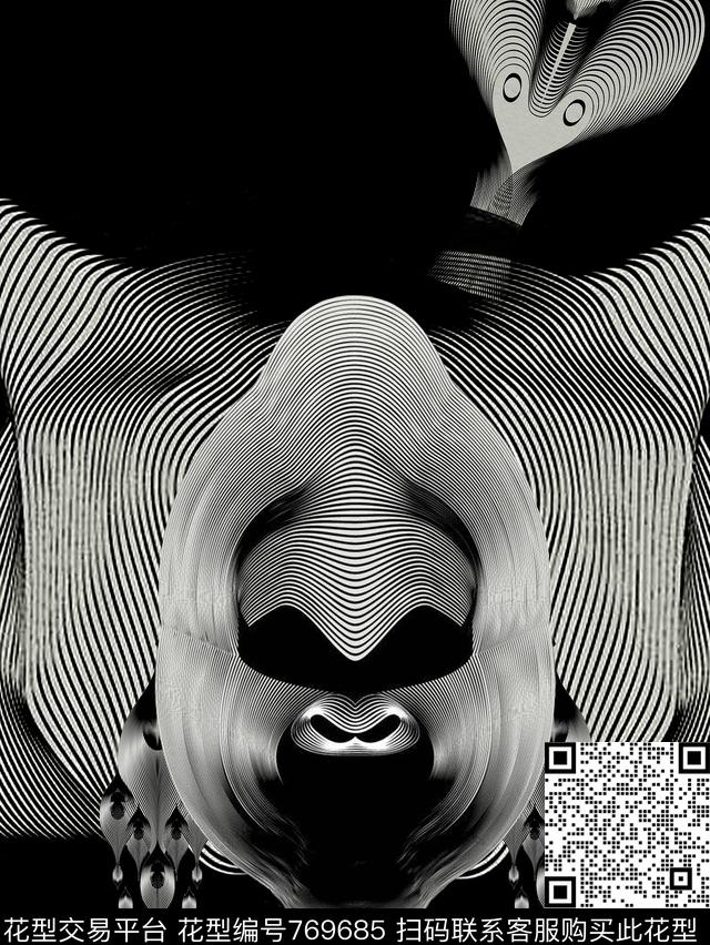 抽象衬衫金属数码印花华亿平台下载（图片编号: 769685） - 瓦栏（Walan）