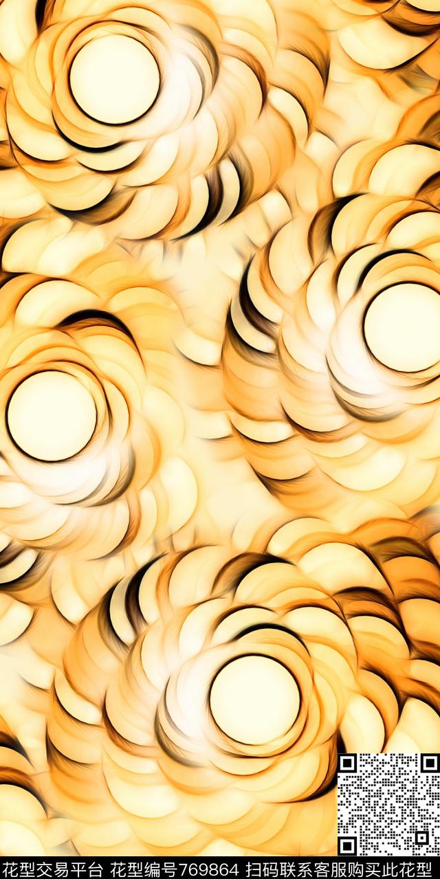 抽象螺旋几何数码印花华亿平台下载（图片编号: 769864） - 瓦栏（Walan）