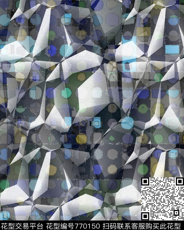 几何肌理图案酷炫肌理立体几何数码印花华亿平台下载（图片编号: 770150） - 瓦栏（Walan）